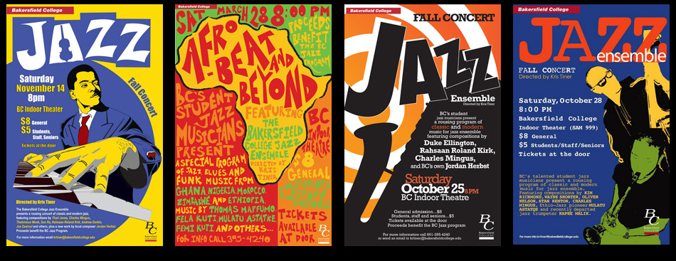 BC Jazz Ensemble Concert Posters 2006-2009