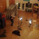 KT recording a solo trumpet composition