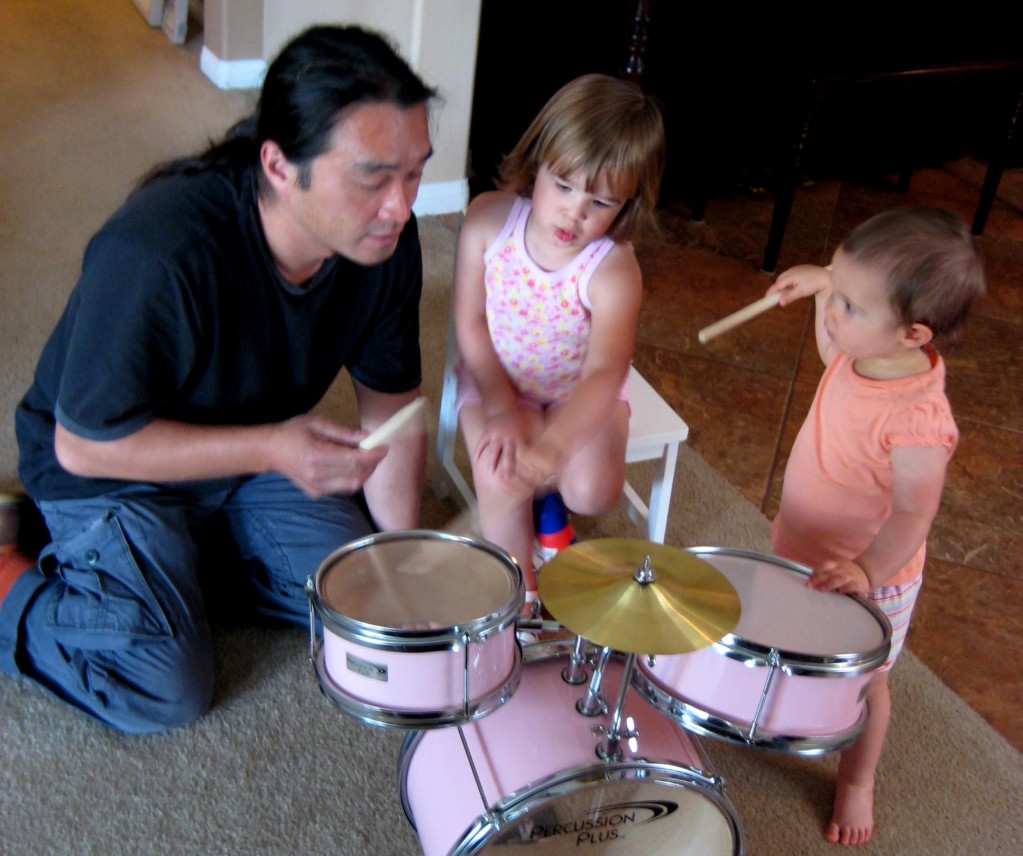 drum lesson for the Tiner girls