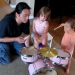 drum lesson for the Tiner girls